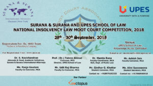 Poster Surana & Surana AND UPES NAtional Insolvency Moot